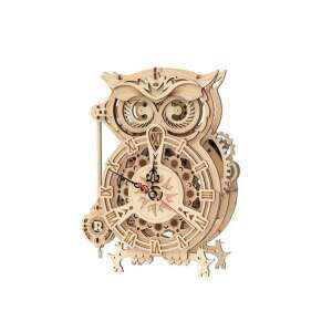 Puzzle 3D Ceas Bufnita, ROKR, Lemn, 161 piese