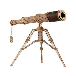 Telescop monoculare din lemn cu trepied, kit de model 3D de la ROKR - Puzzle 3D