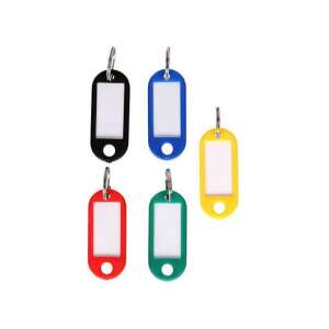 6 darabos színes kulcscímke készlet kulcskarikákkal, írható címkékkel a kulcsok könnyű azonosításához - Kulcscímke