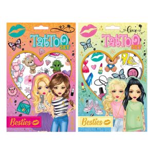 Zestaw tatuaży Besties dla dziewcząt - 75 tatuaży tymczasowych, 2 wzory - Grafix