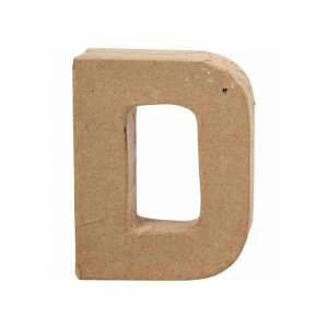 Natürlicher Papiermaché-Buchstabe D, kleine Größe, zum Basteln und Dekorieren - Dekorative Buchstaben
