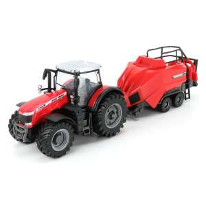Bburago Massey Fergusson 8740S hračkársky traktor s prívesom - Bburago