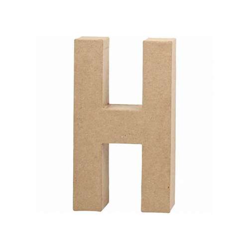 Natürliche Papiermaché-Buchstabe H, Dekorationsbuchstabe für Bastel- und DIY-Projekte
