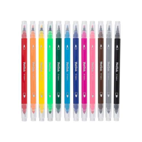 Play-Doh Art & Activity Double Ended Felt Tip Pens, 12 pieces, set of colorful markers for kids