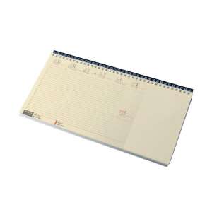 Realsystem 2024-es 7942-14 asztali naptár, sárga papíros blokktömbös, kék, heti beosztással - REALSYSTEM