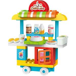 Luna Blocks kávézó ételkocsi építőjáték szett, 61 darabos - Luna