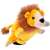 Beleduc lion hand puppet, yellow plush, with a brown mane and tail
