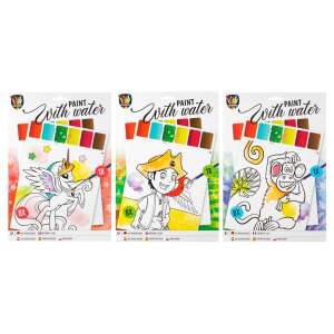 Pictura cu apă carte de colorat cu 3 modele diferite: unicorn, pirat și maimuță. 8 foi, format A4, cu perie. - Grafix