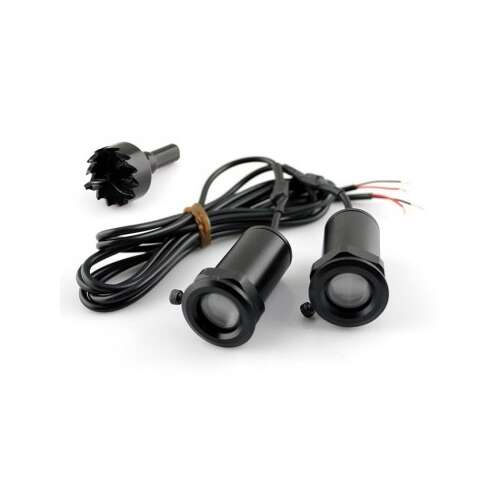 Proiectoare logo Skoda pentru uși, set de 2, cu burghiu de instalare