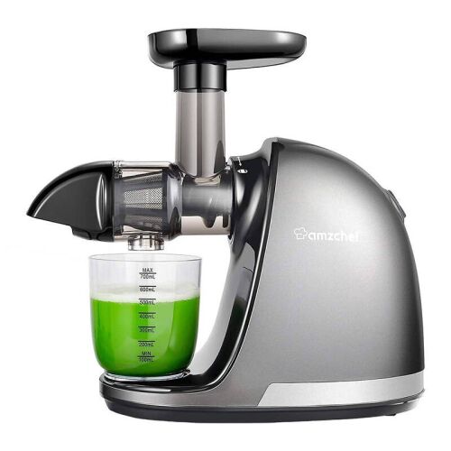 AMZCHEF 1501-GA Grauer Slow Juicer mit Saft
