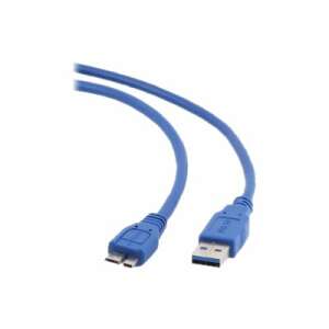Kabel Gembird Cablexpert USB 3.0 do micro-USB typu B, 3 metry, niebieski, widok pod kątem - Kabel USB