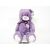 Purple Plush Teddy Bear with Ribbon, 35 cm