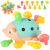 Ikonka Montessori turquoise hedgehog sensory toy with pegs inserted