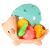 Ikonka Montessori turquoise hedgehog sensory toy with pegs stored inside