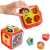 Close-up of the shape sorter side of the activity cube