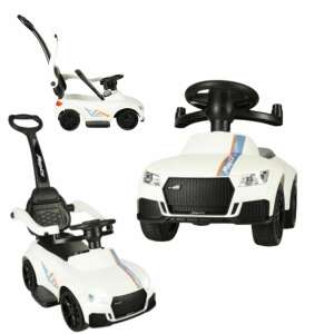 Wózek dziecięcy z dźwiękiem i światłami biały