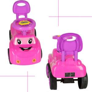 Ikonka Bébitaxi mosolygós autó, dudával - Rózsaszín