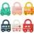 Set of 6 colorful toy cars with locks, Montessori educational toy for toddlers