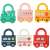Set of 6 colorful toy cars with locks, Montessori educational toy for toddlers