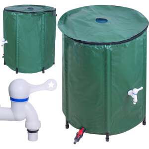 Rezervor de apă de ploaie cu robinet Rezervor de colectare a apei de ploaie cu tambur pliabil de 500 de litri pentru apă de ploaie 87067518 Rezervoare de colectare a apei de ploaie