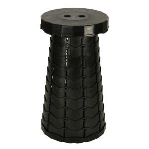 Black telescopic folding stool, ideal for camping, fishing, and picnics - Fishing Chair & Armchair