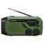 Sencor SRD 1000SCL GR camping radio, green, front view, showing controls and antenna