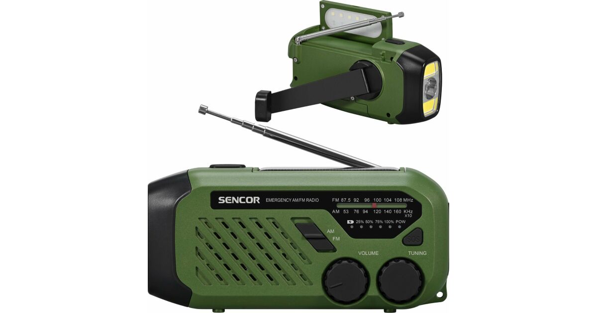 Sencor SRD 1000SCL GR Camping Radio, Green | Pepita.com