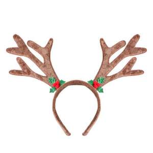 Rénszarvas fejpánt Rentiergeweih-Stirnband mit Stechpalmendekoration - Godan