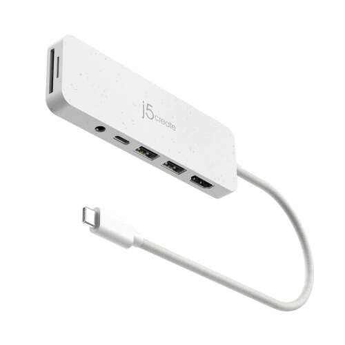 j5create JCD373EW-N Umweltfreundlicher USB-C®-Hub mit mehreren Anschlüssen und Power Delivery 87072835