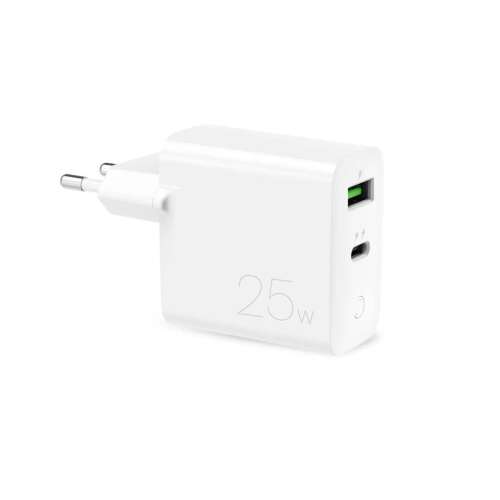 Puro FCMTCUSBAC25WPDWHI USB-A / USB-C Hálózati töltő - Fehér (25W) 87076433
