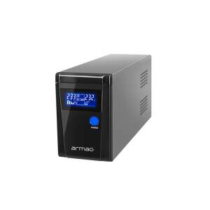 Armac O/650F/PSW 650VA / 390W Vonalinteraktív UPS, fekete, elülső nézet - Armac