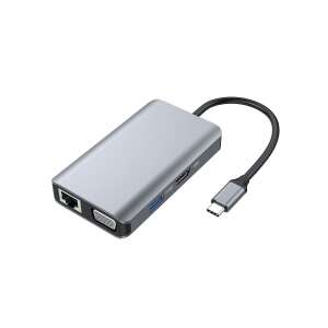 Conceptronic DONN21G 7-w-1 koncentrator USB-C z HDMI, VGA, USB-C PD, USB 3.0, Gigabit Ethernet i Wake-on-LAN - Conceptronic