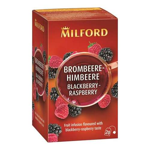 MILFORD Gyümölcstea, 20x2,5 g, MILFORD "Blackberry-raspberry", szeder-málna