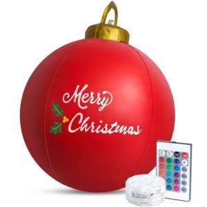Bewello Karácsonyi Felfújható RGB LED-es óriás kültéri felfújható karácsonyi gömb - 60 cm - 58740E, Felfújható RGB LED-es óriás karácsonyi gömb - 60 cm PIROS 87080101 - Bewello
