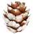 White Christmas tree pine cone ornament, 3 cm, Springos