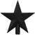 Black Christmas tree star topper, 19 cm, glitter