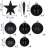 Springos black Christmas tree bauble set, 33 pieces, size chart