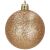 Close-up of a glittery gold Springos Christmas bauble