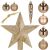 Springos Christmas tree ornament set: gold and rose gold baubles, icicle ornaments, and star tree topper