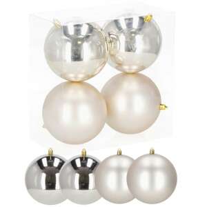 Springos Christbaumschmuck, 12 cm, silber und weiß, in der Verpackung - Christbaumschmuck