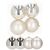 Springos 12cm Silver Christmas Baubles, 4-Piece Set in Packaging
