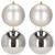 Springos Silver Christmas Ornaments 12cm, Matte and Shiny, Set of 4