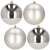 Set of 4 Springos Christmas tree ornaments, 12 cm, silver and white