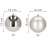 Springos Christmas tree ornaments, 12 cm, silver and white, size guide