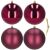 Springos 12cm Red Christmas Ornaments, Matte and Shiny, Set of Four
