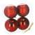 Set of 4 Springos 12cm red Christmas tree ornaments, 2 shiny and 2 matte