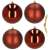 Set of 4 Springos 12cm red Christmas tree ornaments, 2 shiny and 2 matte