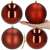 Set of 4 Springos 12cm red Christmas tree ornaments, 2 shiny and 2 matte