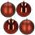 Set of 4 Springos 12cm red Christmas tree ornaments, 2 shiny and 2 matte