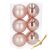 Springos Rose Gold Christmas Baubles 10cm, 6-Piece Set in Clear Box